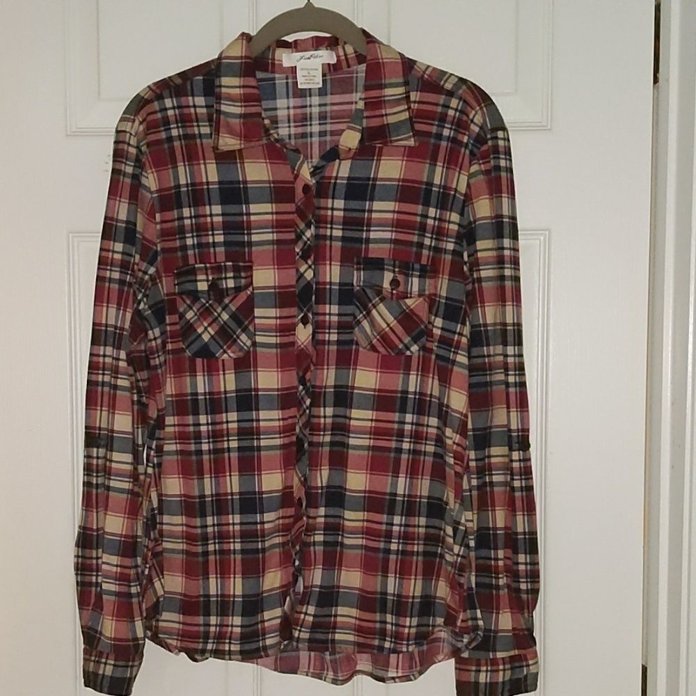Love Potion plaid flannel shirt Sz XL NWOT